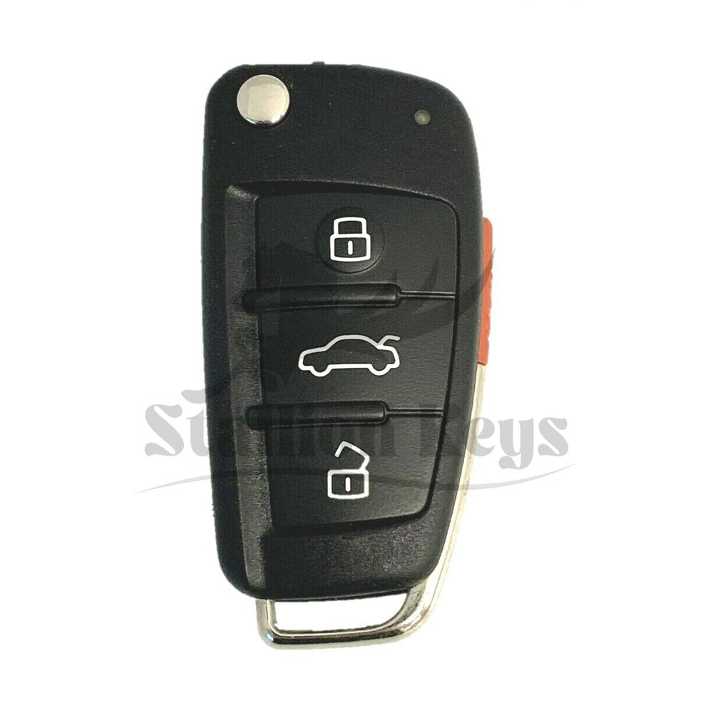 2006-2015 Audi / 4-Button Flip Key / 315 MHz / 8E Transponder / Non-Keyless / AFTERMARKET 2006-2015 Audi / 4-Button Flip Key / 315 MHz / 8E Transponder / Non-Keyless / AFTERMARKET